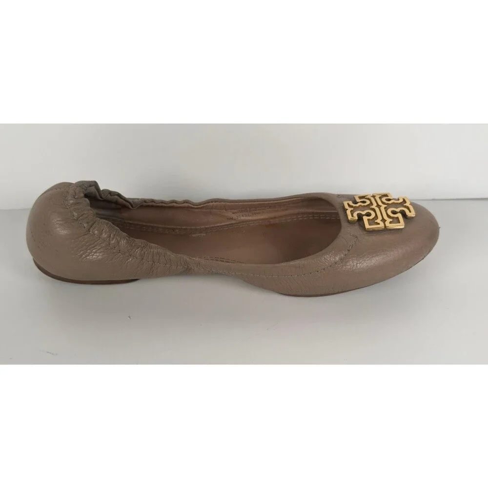 Tory Burch Melinda Tan brown Leather Women's Ballet Flats Size US 6.5